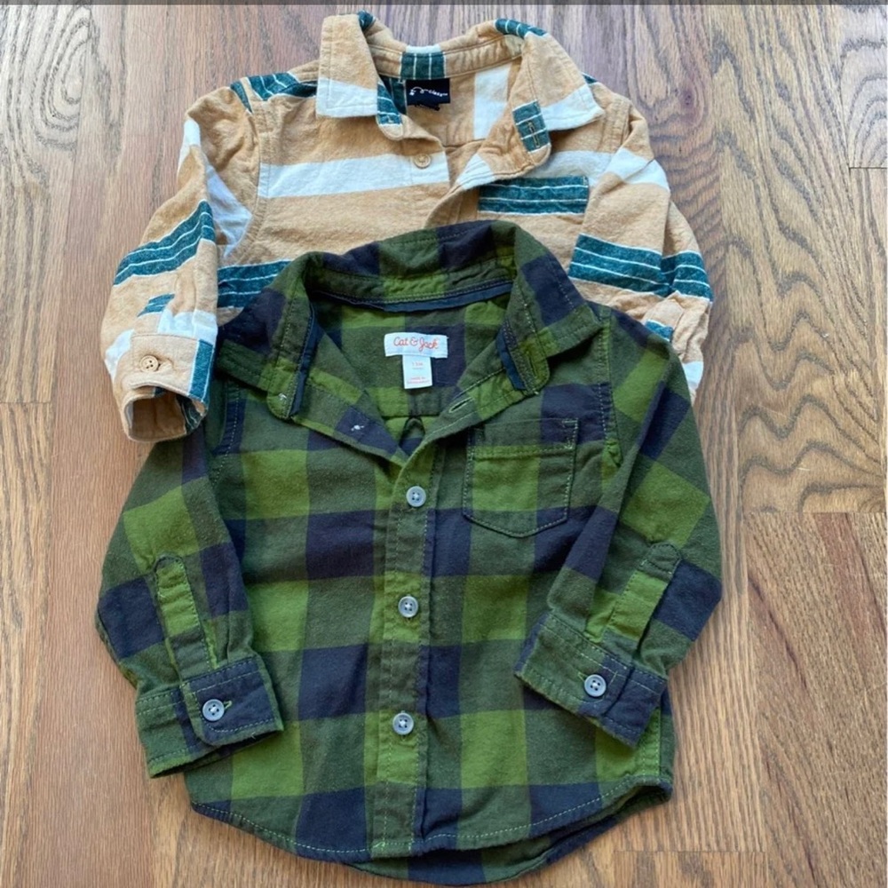 Flanel shirts for baby boy size 12m (lot of 2)